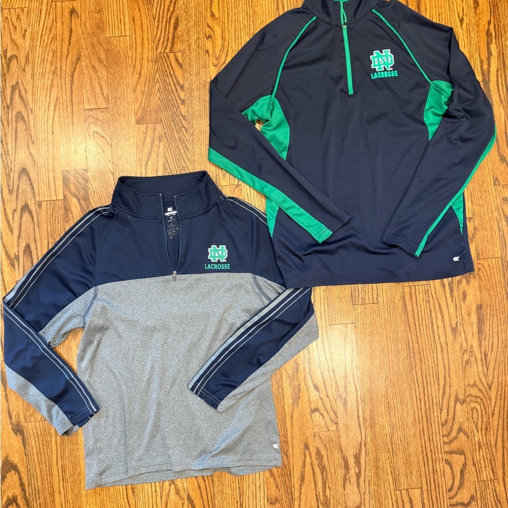 2 Colosseum Navy & Green Men's Lacrosse Zip-Up Pullovers Size S Unisex